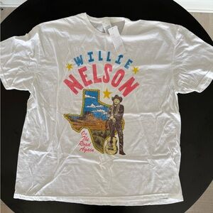 Willie Nelson White Graphic Tee